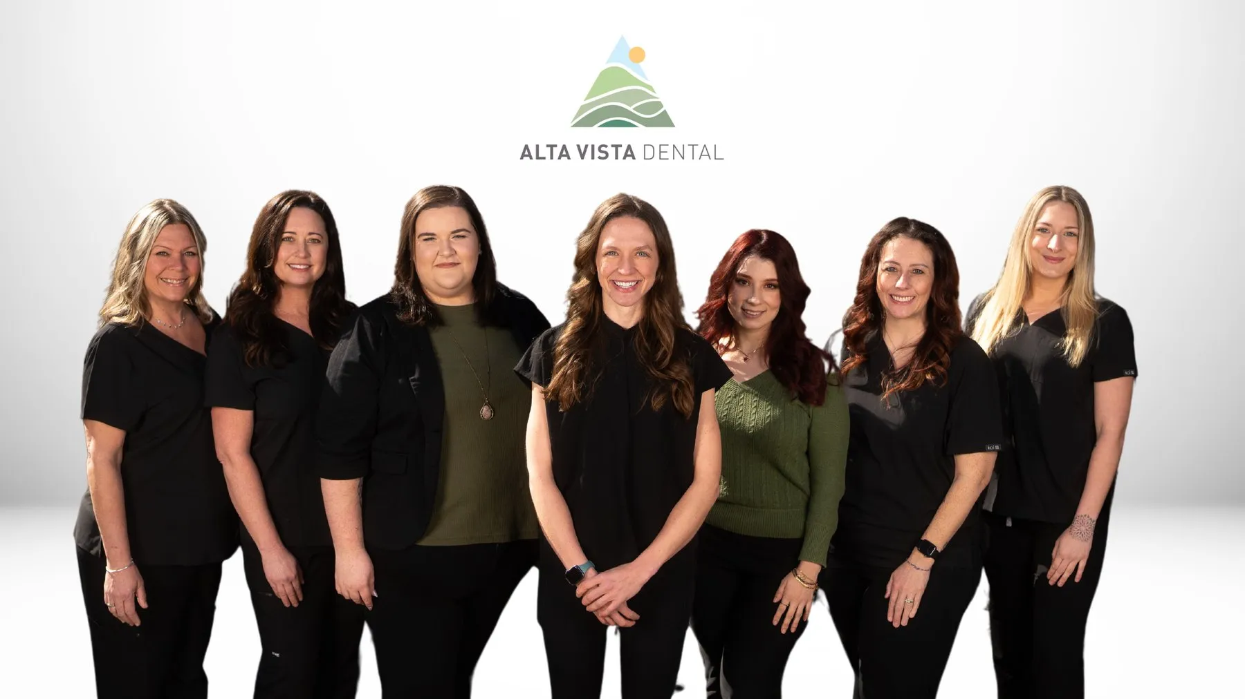 The Alta Vista Dental Care team in a studio portrait